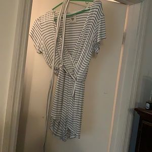 White and black striped romper